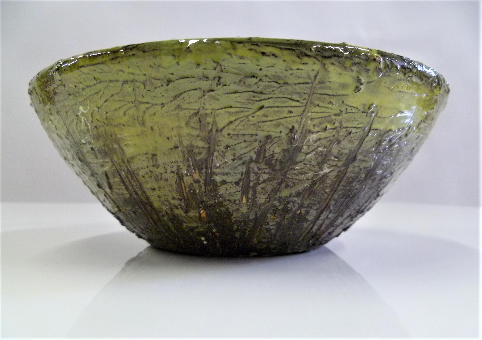 Scandinavian Modern Tilgmans Keramik Mid-Century Modern Brutalist Chamotte Stoneware Bowl, Sweden