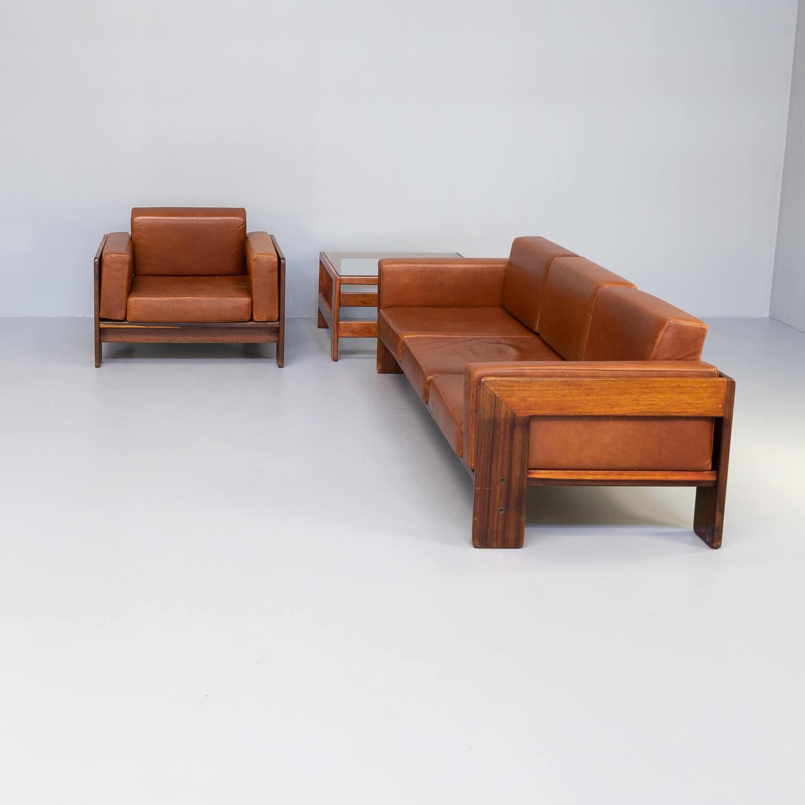 Italian 60s Tobia Scarpa ‘Bastiano’ Sofa, Fauteuil & Sidetable Set for Knoll For Sale