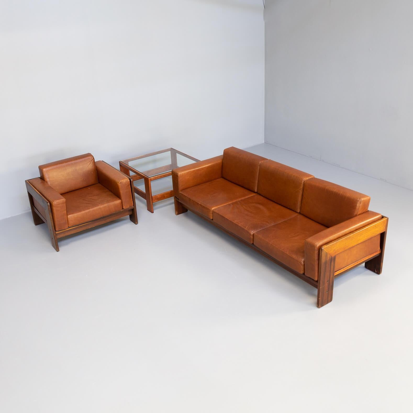 60s Tobia Scarpa ‘Bastiano’ Sofa, Fauteuil & Sidetable Set for Knoll In Good Condition For Sale In Amstelveen, Noord