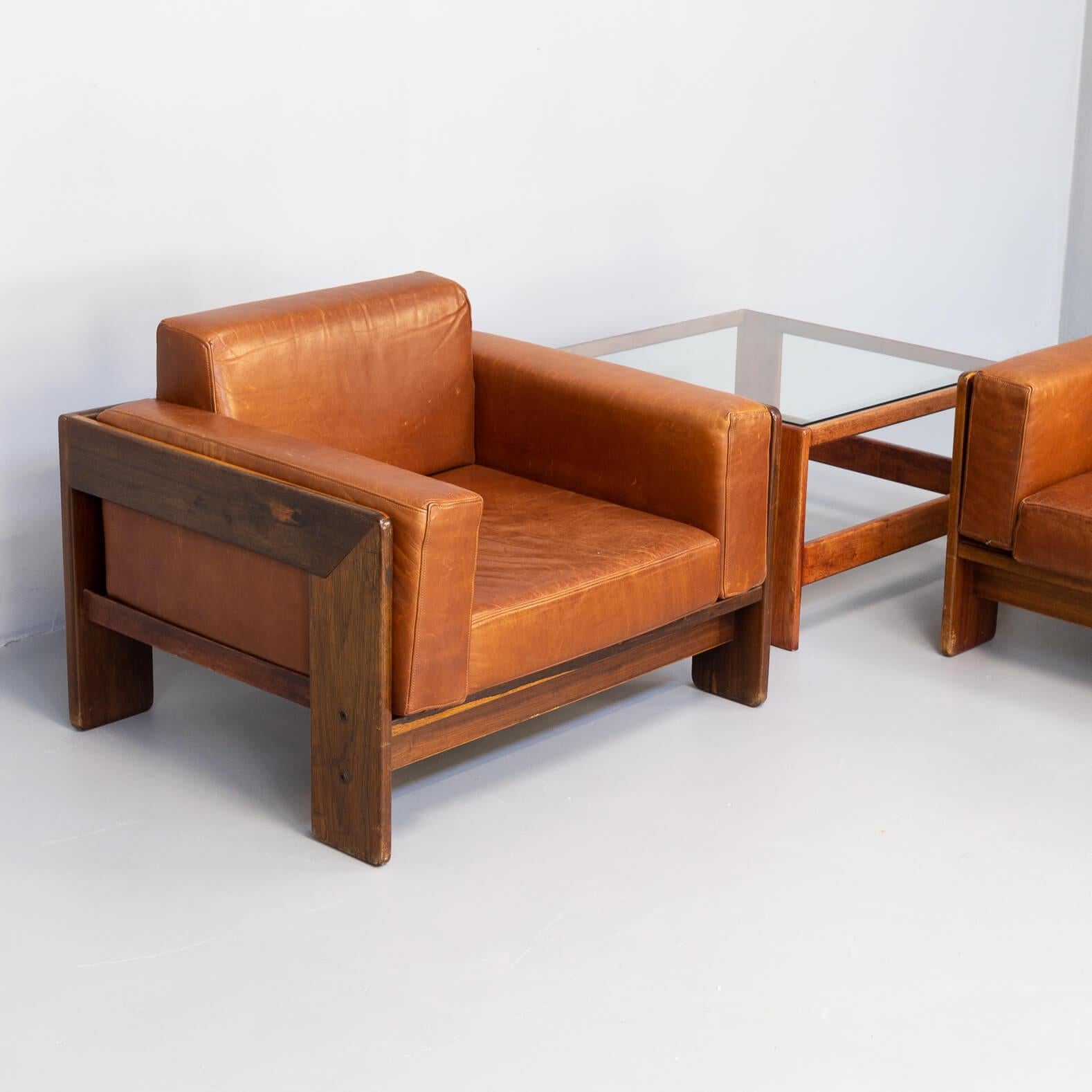 20th Century 60s Tobia Scarpa ‘Bastiano’ Sofa, Fauteuil & Sidetable Set for Knoll For Sale