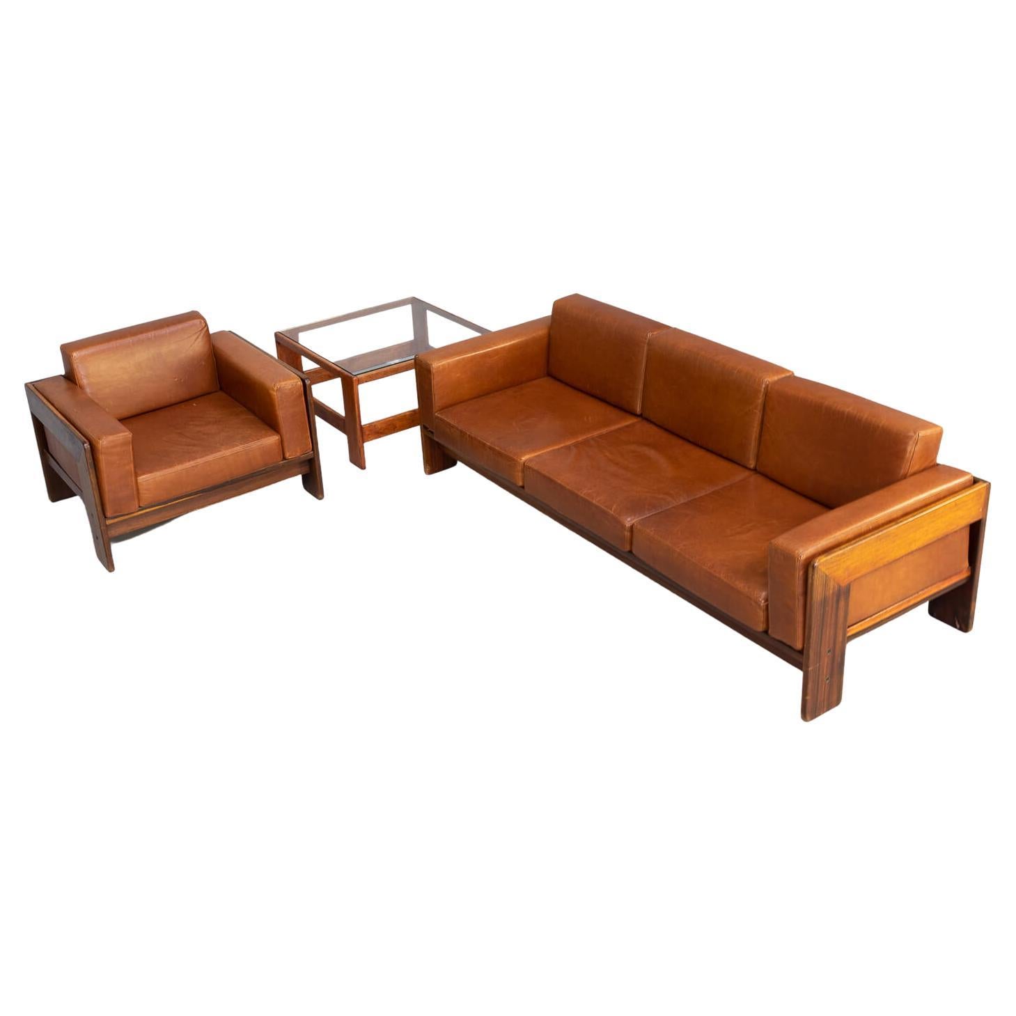 60s Tobia Scarpa ‘Bastiano’ Sofa, Fauteuil & Sidetable Set for Knoll For Sale