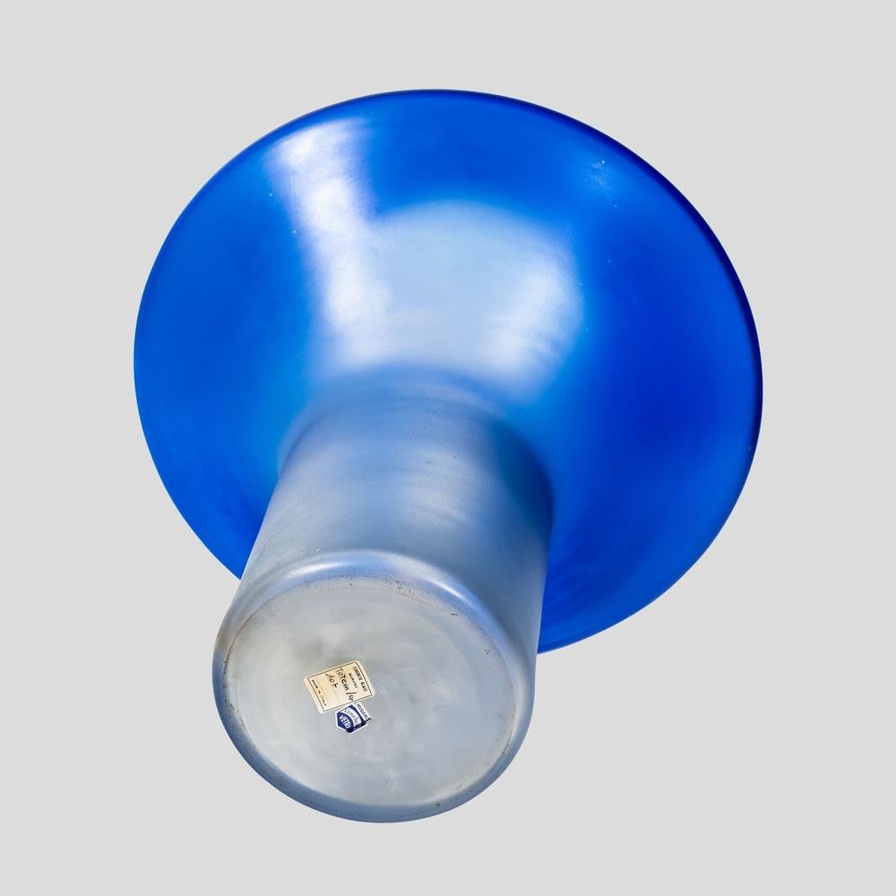 60er Jahre TOTEM Tischlampe von Cenedese Blau und farbloses mundgeblasenes Glas Murano Italien (Moderne der Mitte des Jahrhunderts) im Angebot