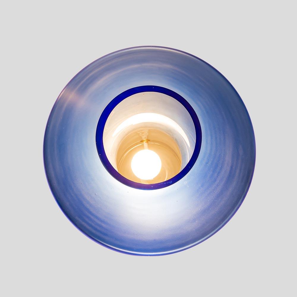 60er Jahre TOTEM Tischlampe von Cenedese Blau und farbloses mundgeblasenes Glas Murano Italien (Italienisch) im Angebot