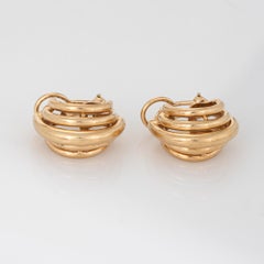 60s Vintage Hammerman Bros Earrings Clip On 14k Yellow Gold Fine Jewelry
