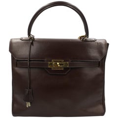 60's Vintage Hemes Monaco 28 in Brown Chocolate Box Leather