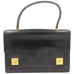 60's Vintage Hermès Piano handbag in black leather