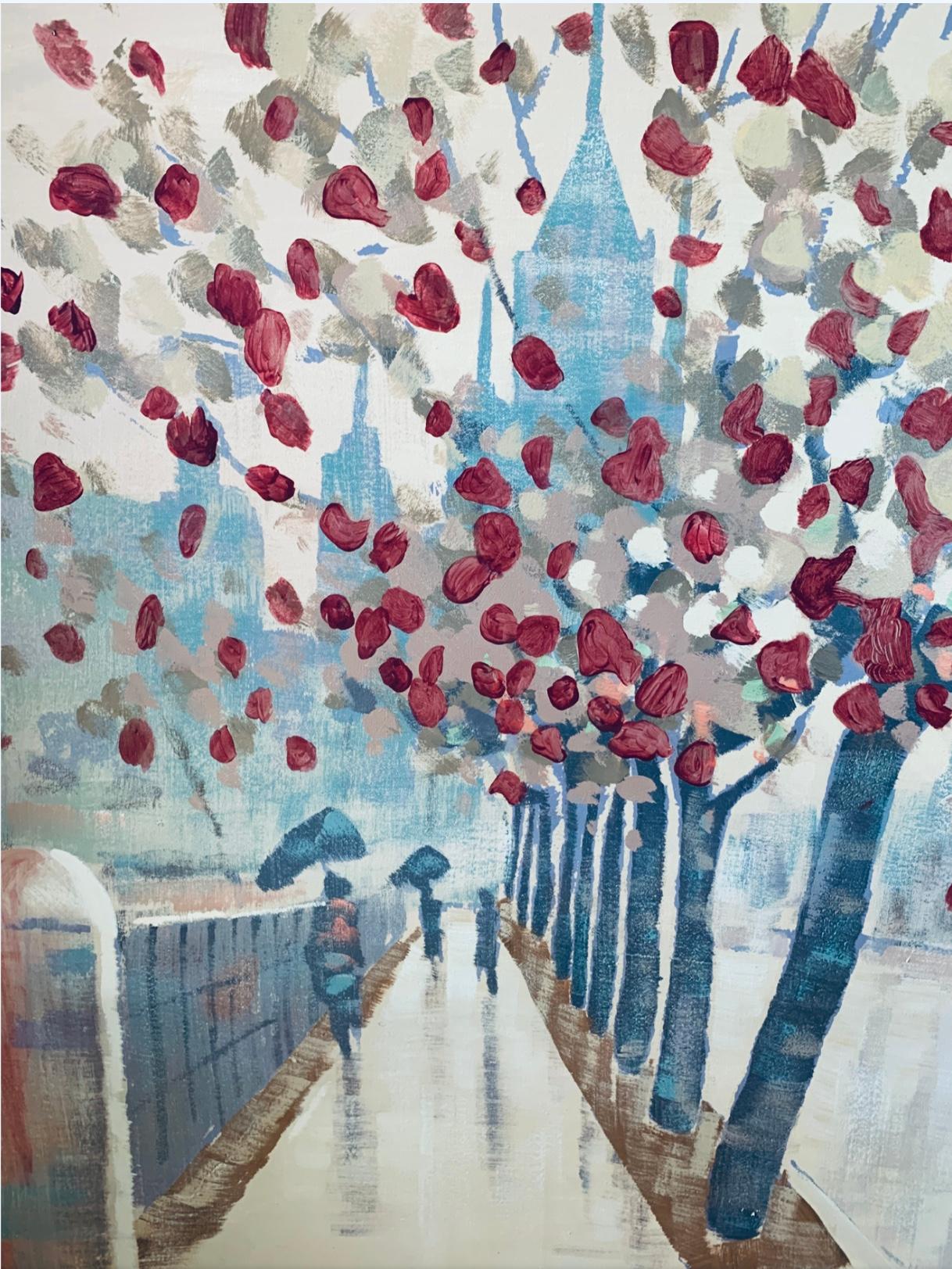 60s  Lee Reynolds Paisaje urbano de París moderno de mediados de siglo Pintura al óleo Enmarcada Firmada Moderno de mediados de siglo en venta