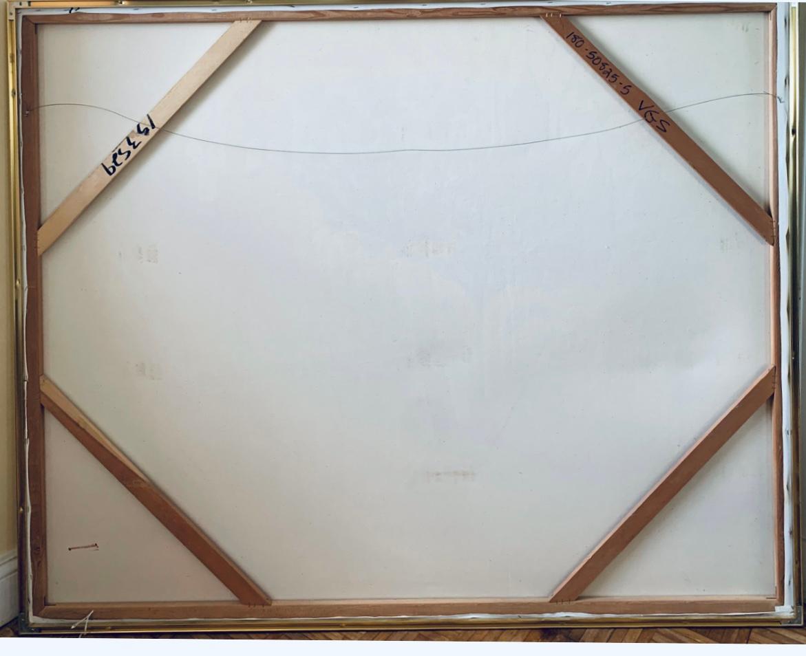 60s  Lee Reynolds Paisaje urbano de París moderno de mediados de siglo Pintura al óleo Enmarcada Firmada Lienzo en venta
