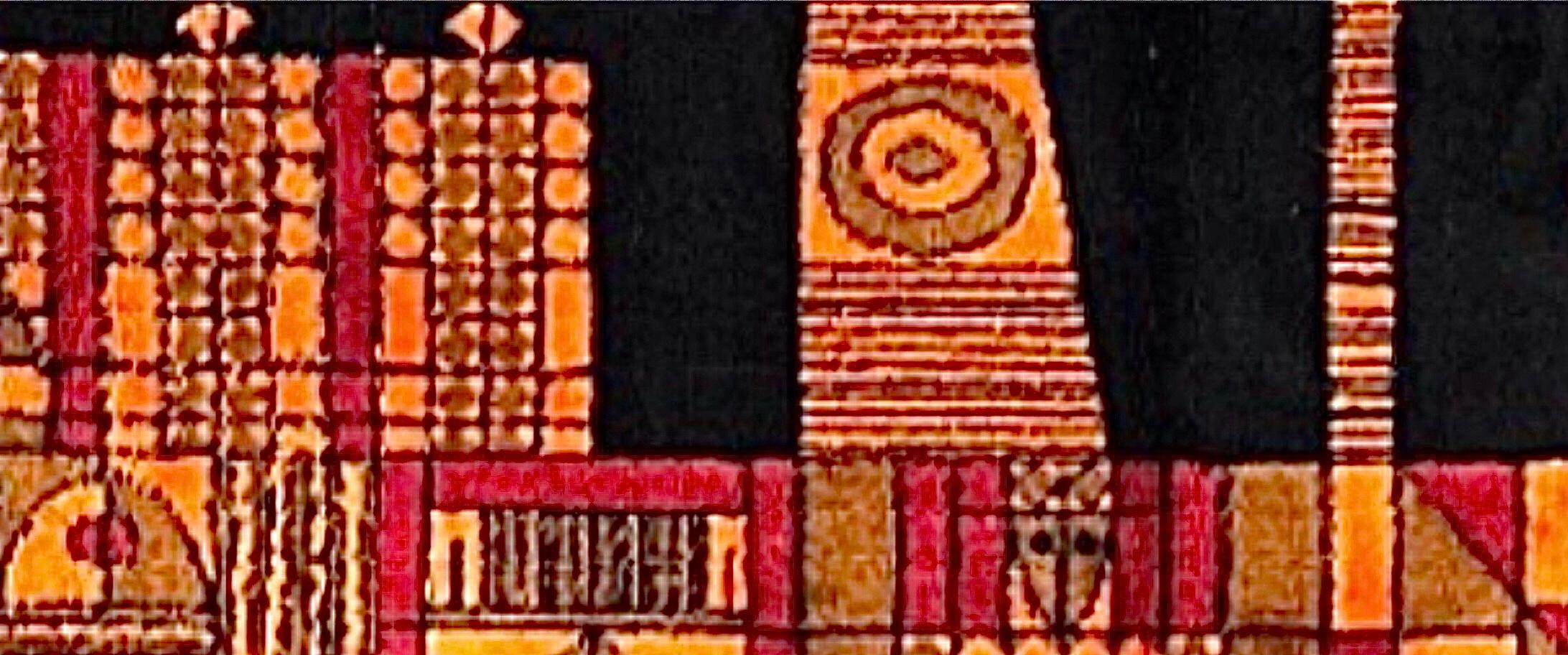 60er Jahre Vintage Paul Klee Insp Geometrischer Wandteppich aus Textil, Mid-Century, Vintage im Angebot 3