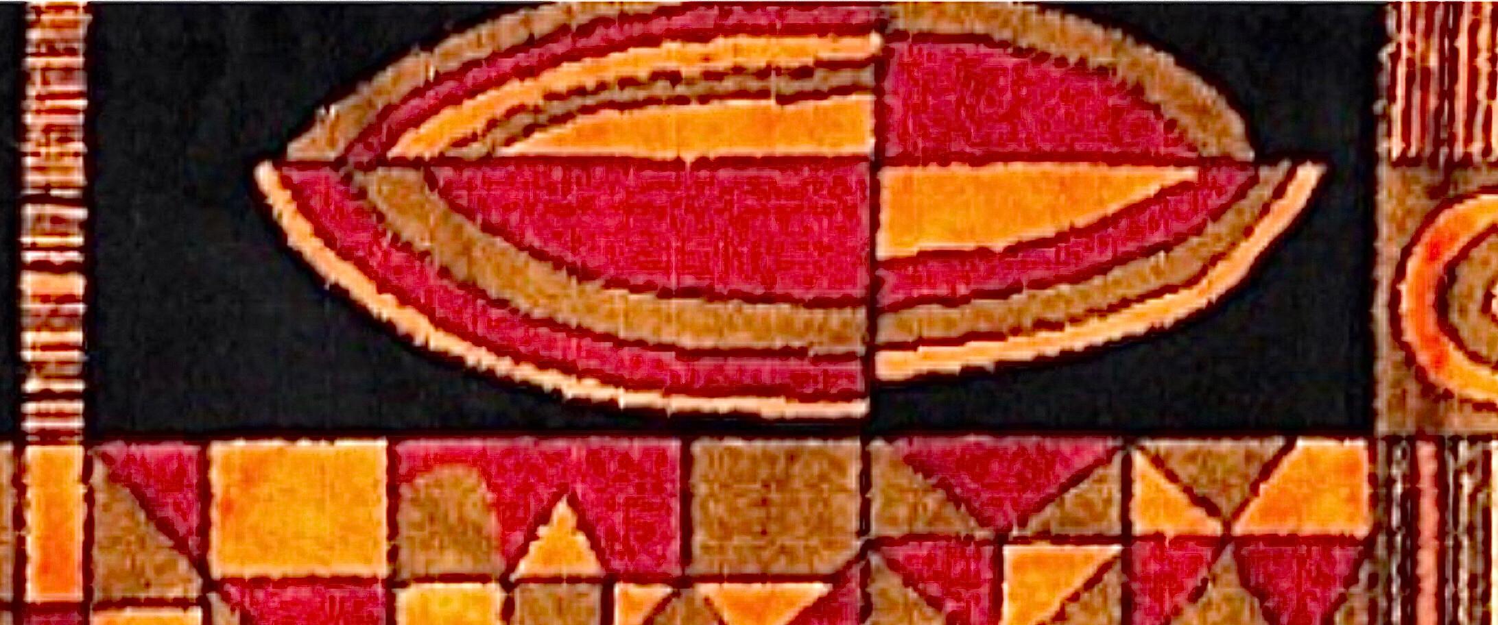 60er Jahre Vintage Paul Klee Insp Geometrischer Wandteppich aus Textil, Mid-Century, Vintage im Angebot 4