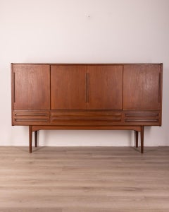 1960s Vintage Teak Wood Highboard Design J. Andersen for Uldum