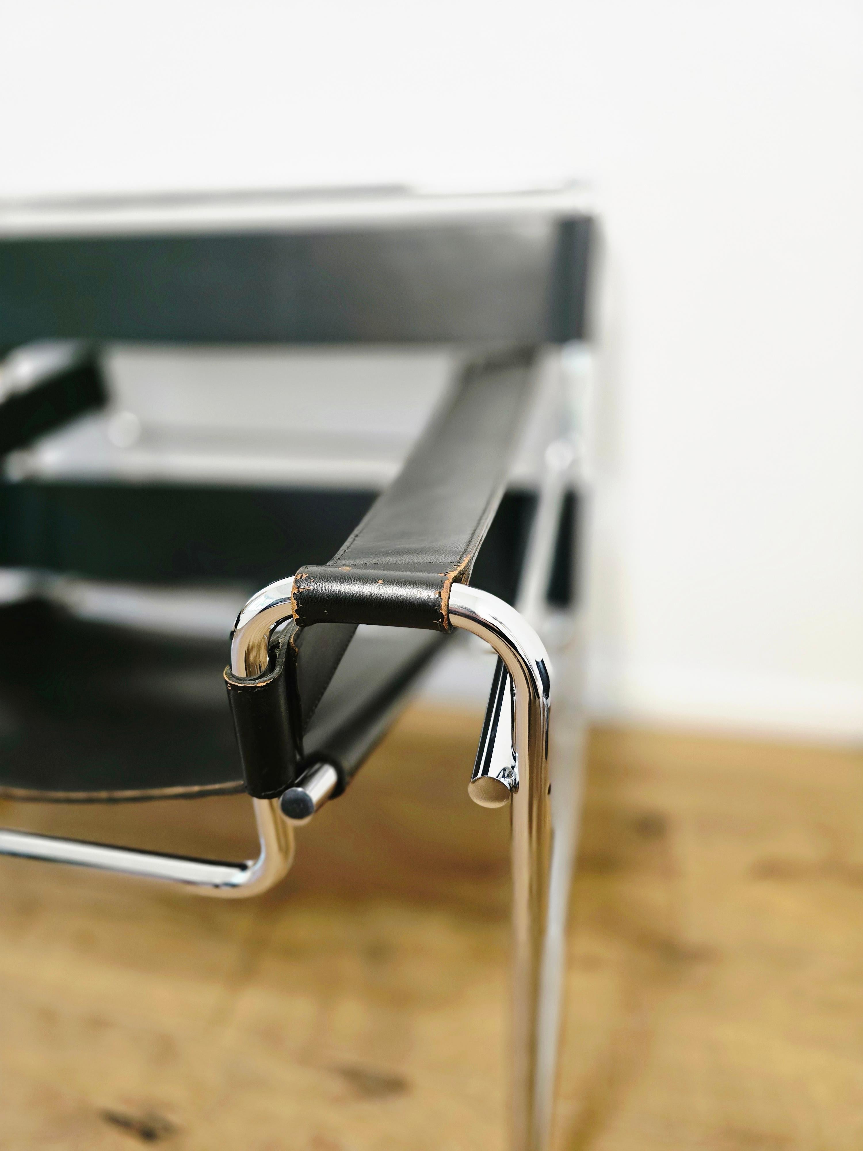 60er Jahre Wassily Stuhl von Marcel Breuer für Gavina (Original) (Metall) im Angebot