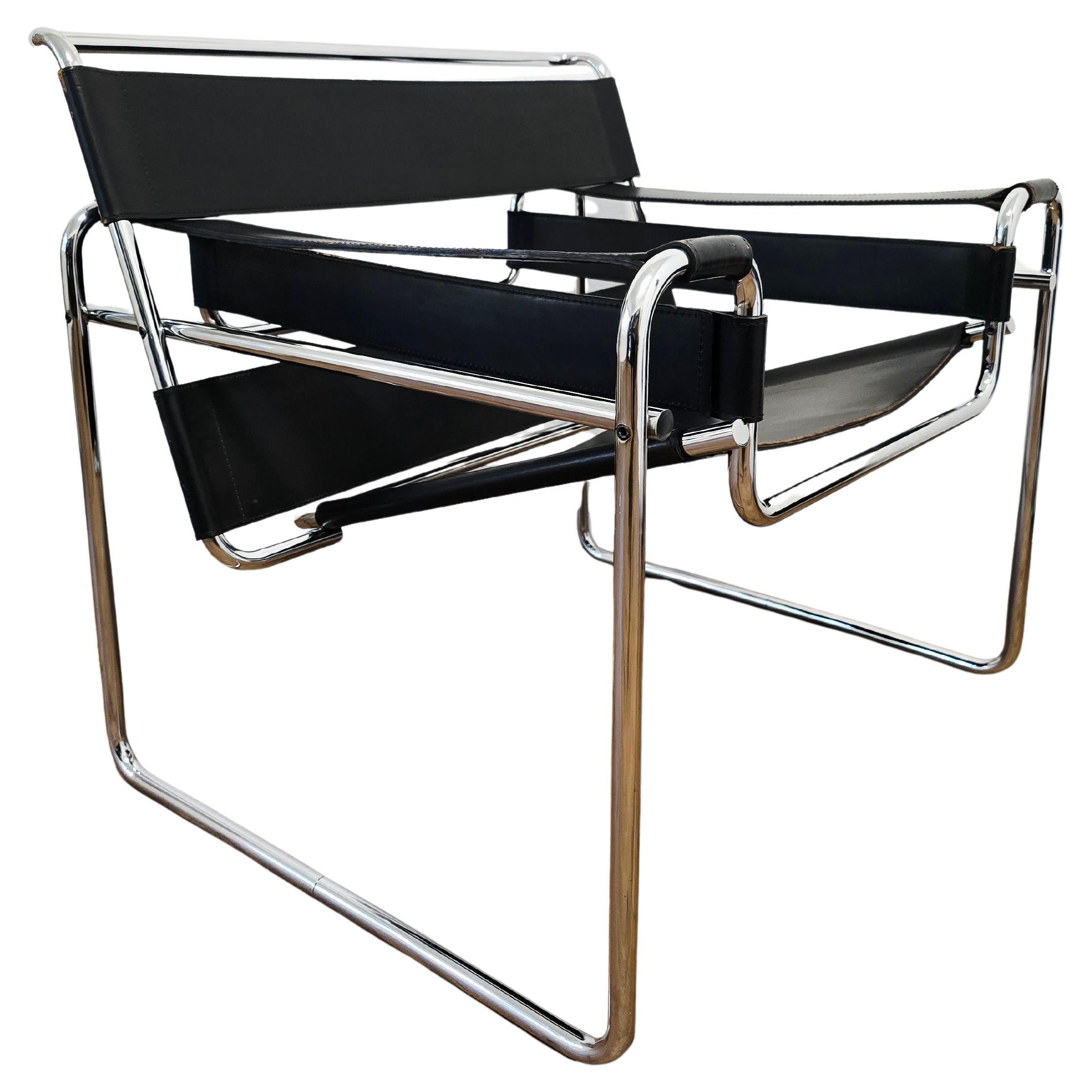 Silla Wassily de los años 60 de Marcel Breuer para Gavina (Original)