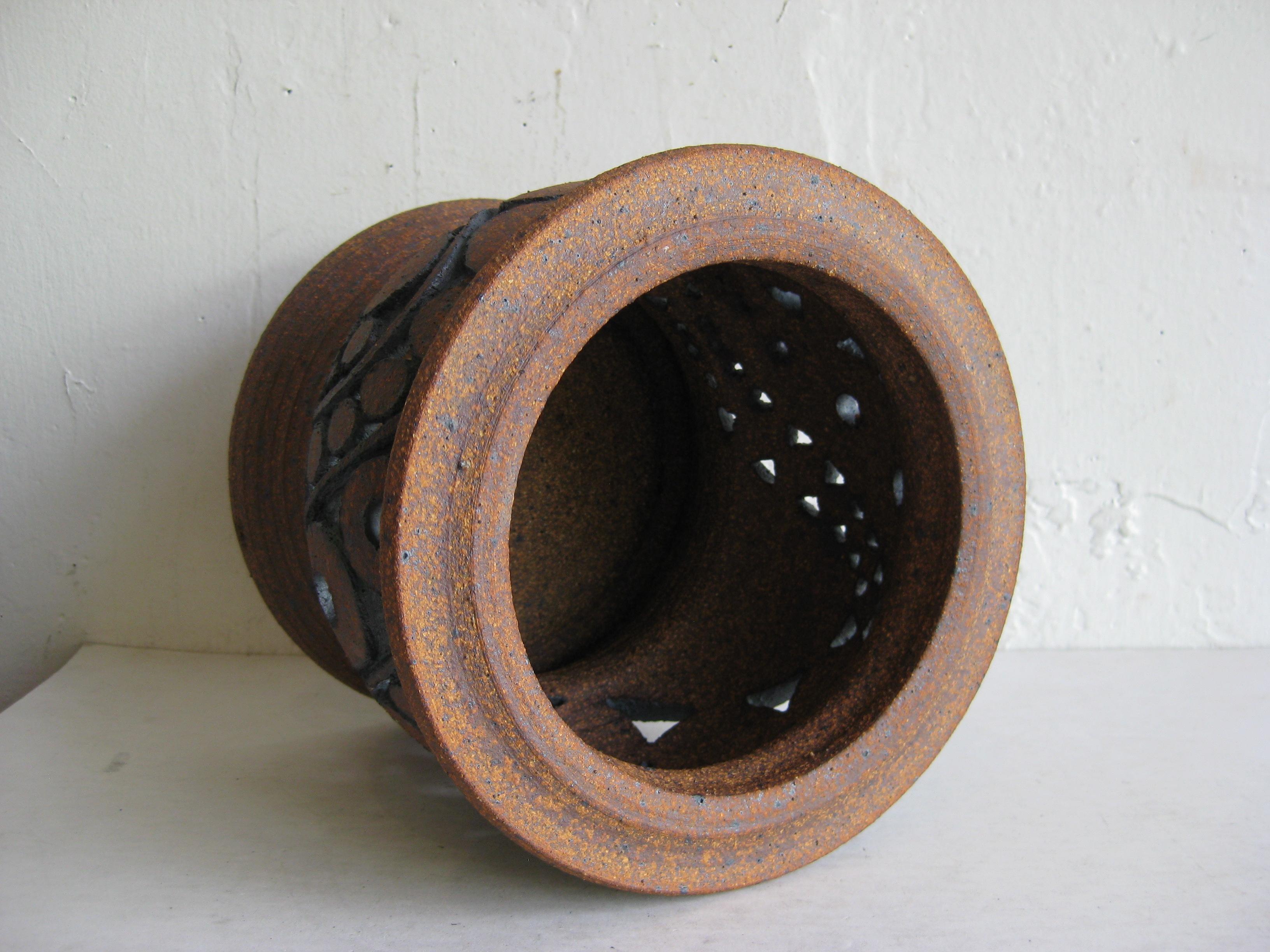 1960s Wayne Chapman San Diego California Studio Pottery Vessel Vase Candleholder 1