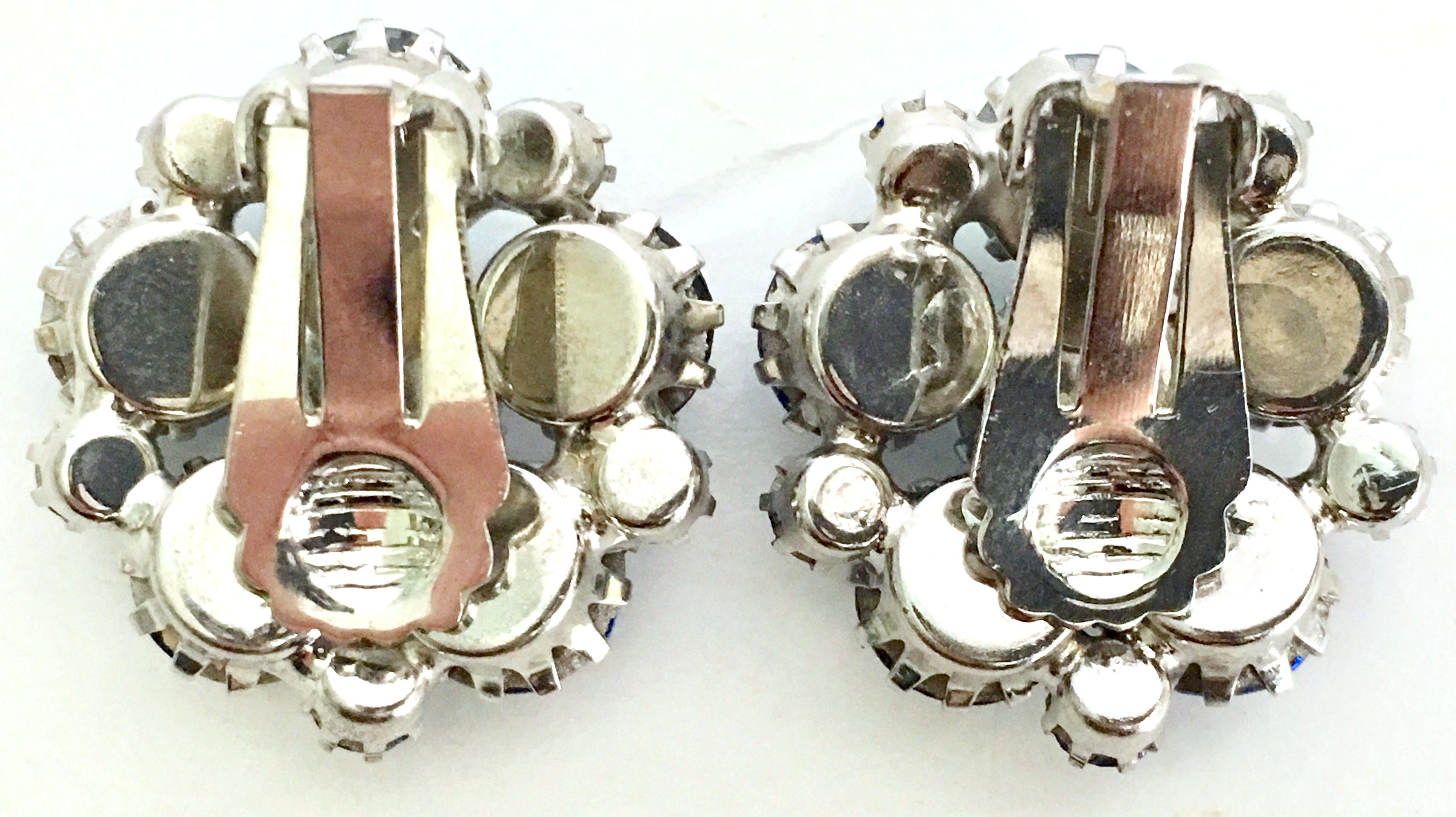 60'S Weiss Style Silver & Swarovski Crystal Brooch & Earrings Set/3 For Sale 7