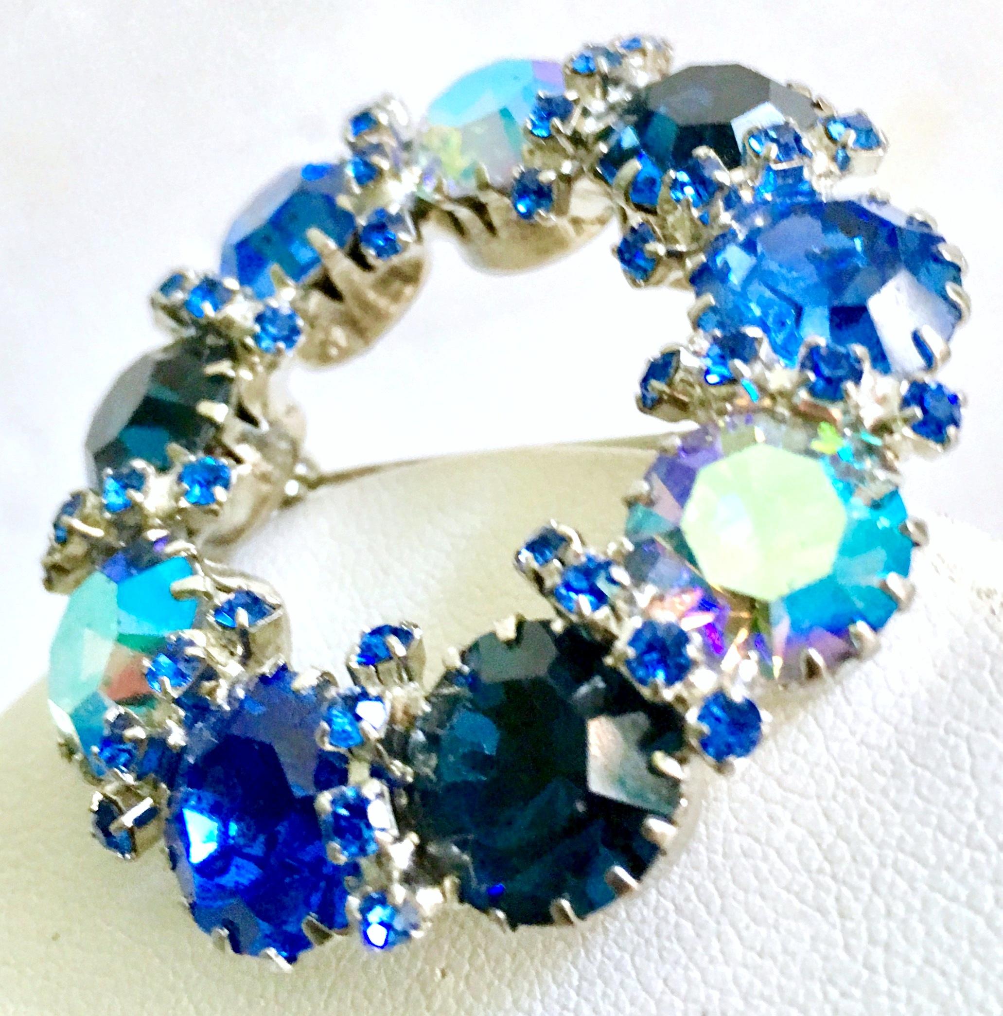 60'S Weiss Style Silver & Swarovski Crystal Brooch & Earrings Set/3 For Sale 1