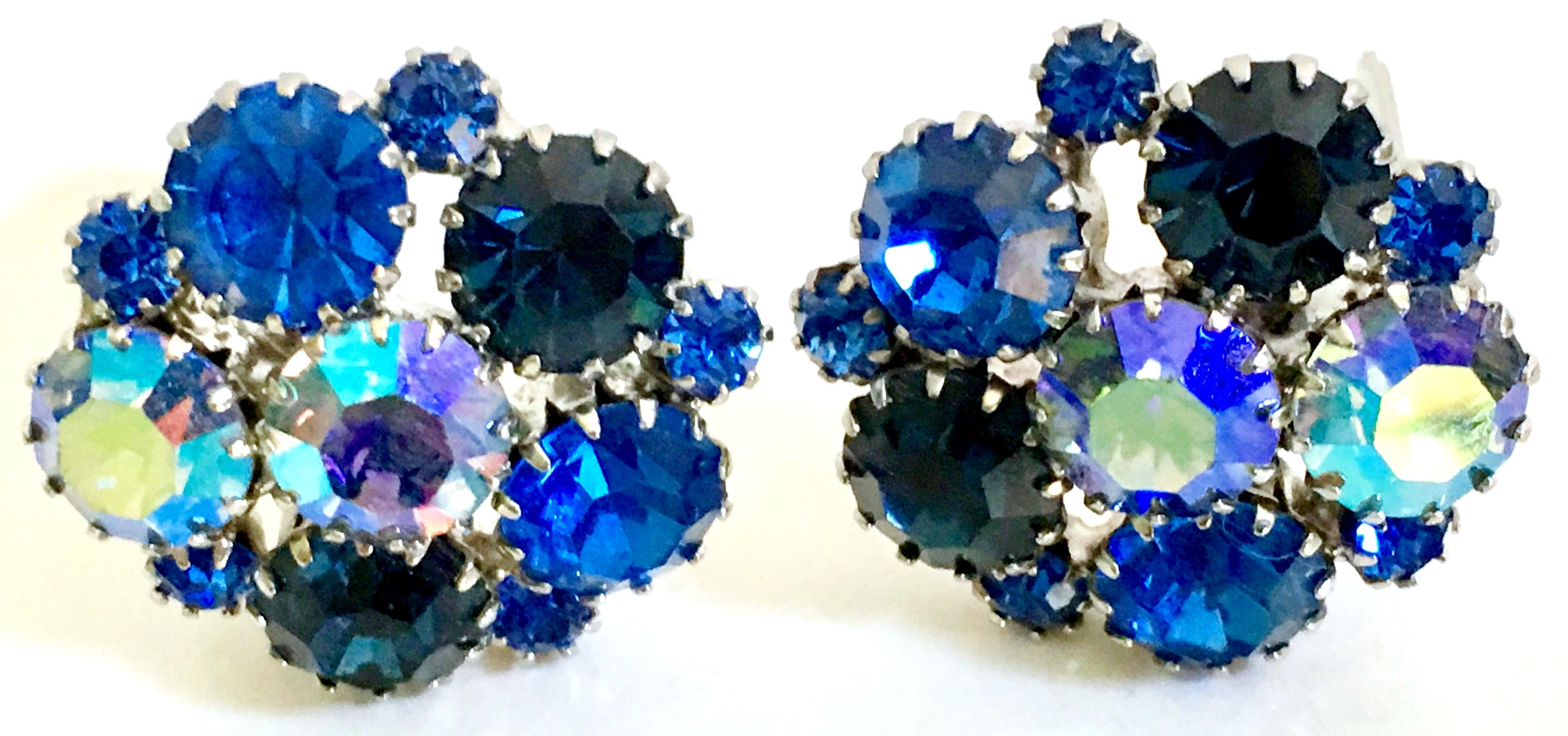 60'S Weiss Style Silver & Swarovski Crystal Brooch & Earrings Set/3 For Sale 3