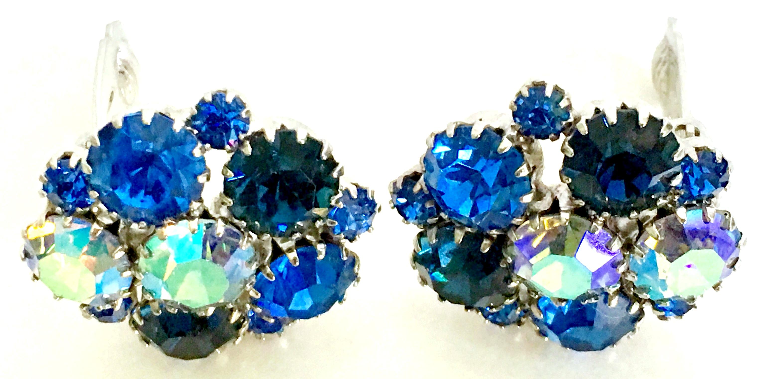 60'S Weiss Style Silver & Swarovski Crystal Brooch & Earrings Set/3 For Sale 4