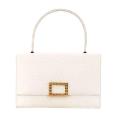 60s White beluga leather Hermès Vintage handbag