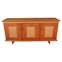 1960s Wood and Rattan Sideboard
