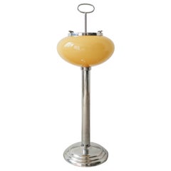 60’s Yellow Portuguese Opaline Glass Ashtray Lamp 60’s Yellow Portuguese Opaline Glass Ashtray Lamp