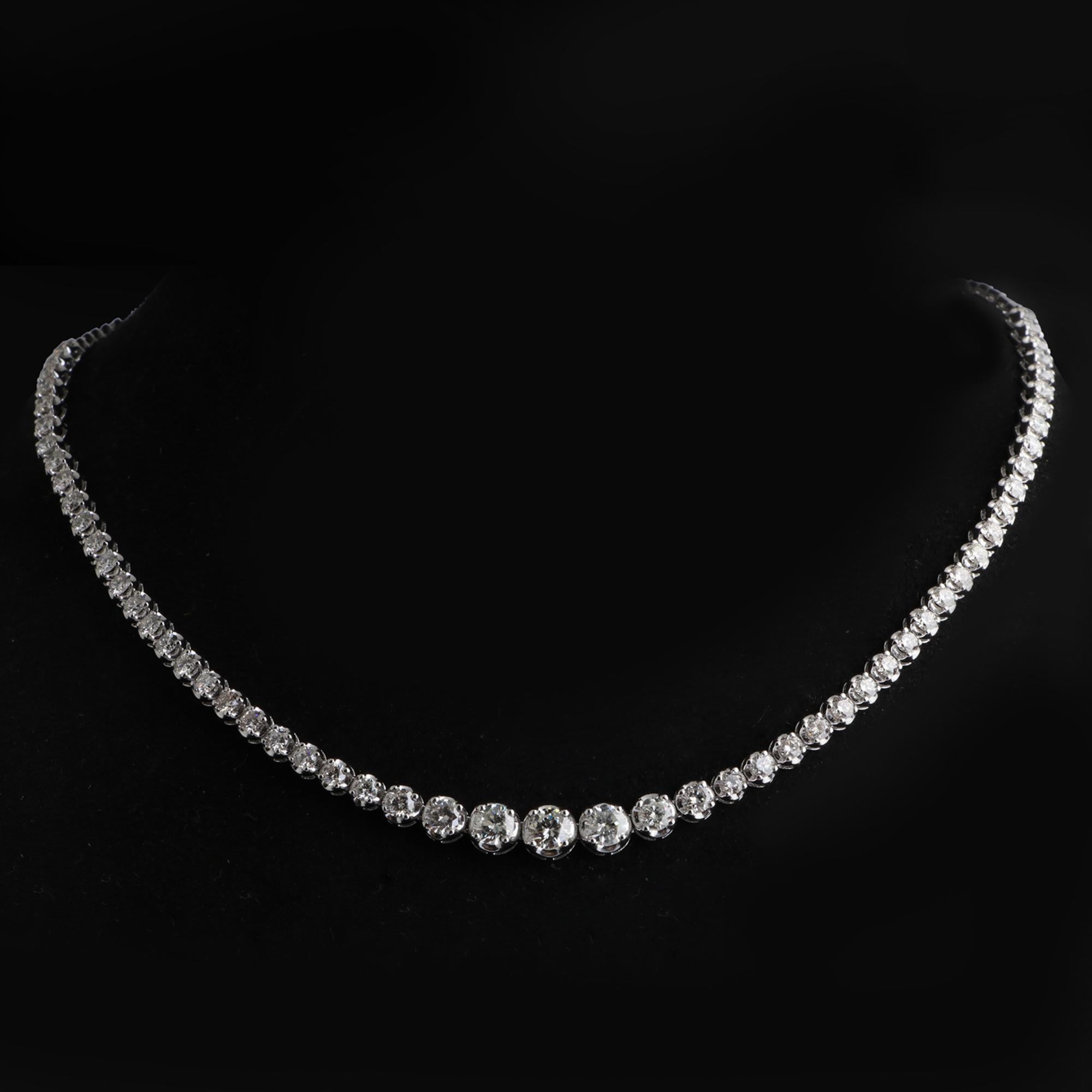 Modern 6.1 Carat SI Clarity HI Color Diamond Chain Necklace 14 Karat White Gold Jewelry For Sale