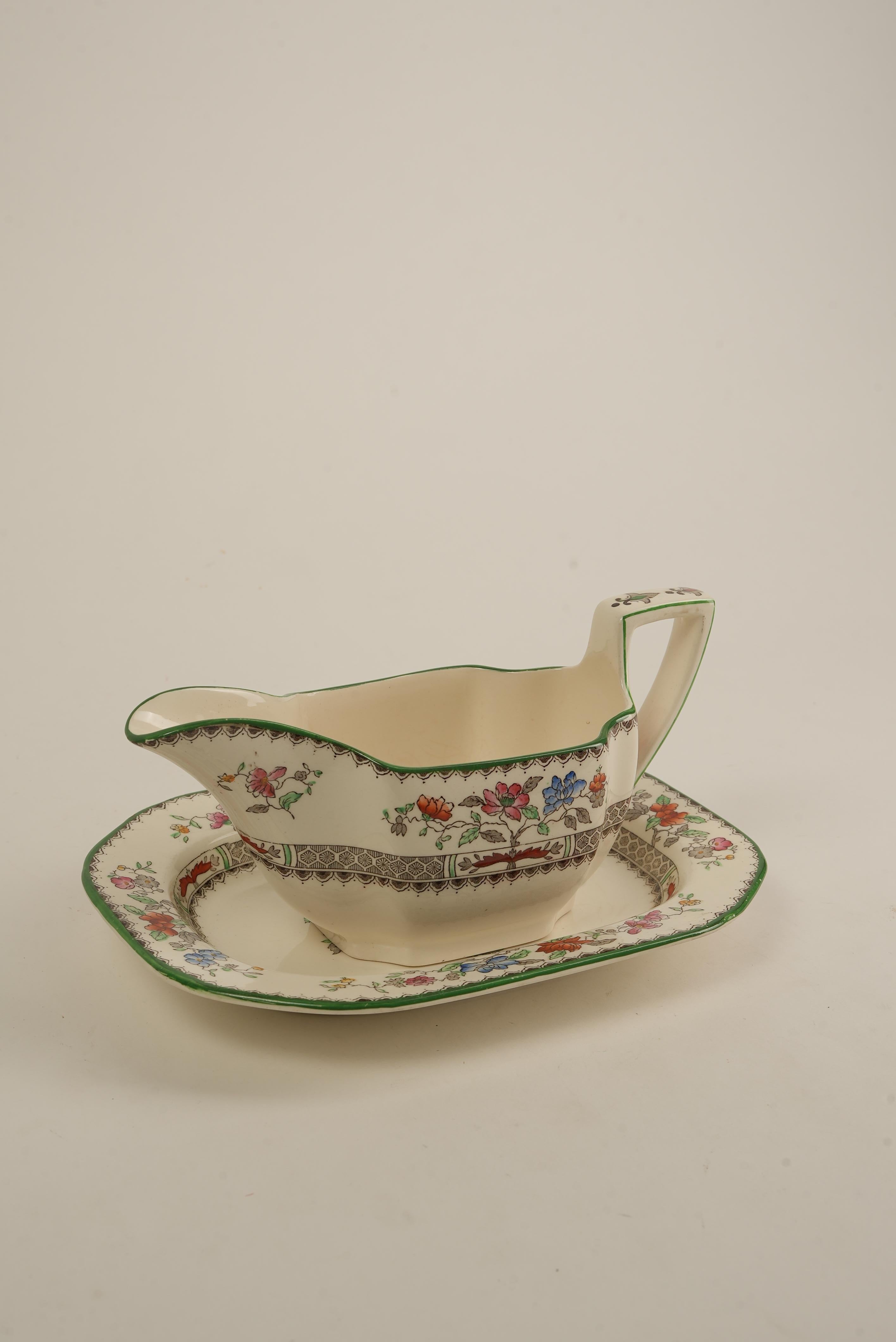 61-teiliges Tafelservice mit chinesischem Rosenmuster von Spode im Angebot 10