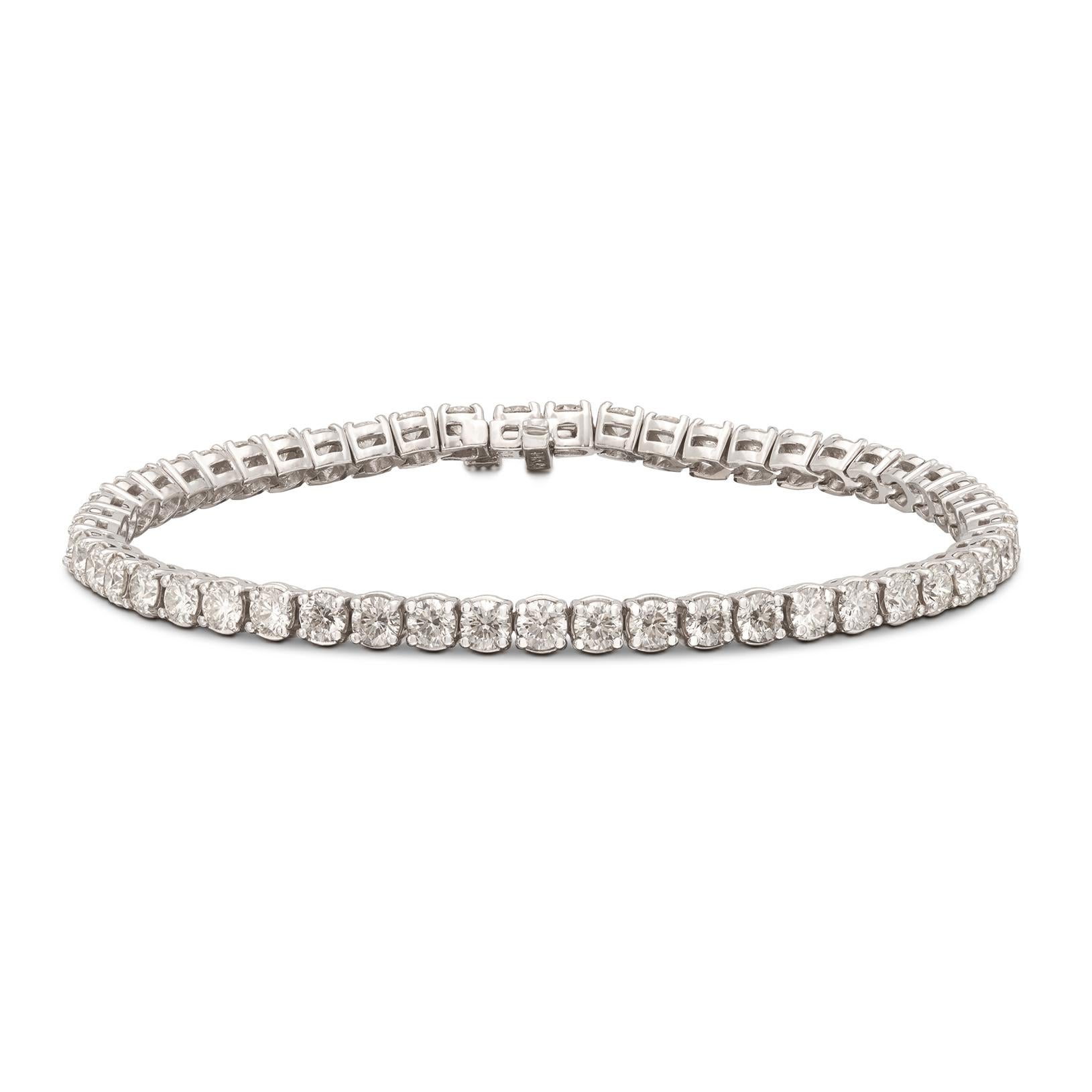 De las mujeres Pulsera Línea Diamantes y Oro Blanco 14k de 6,10 quilates en venta