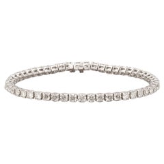 6.10 carat Diamond & 14k White Gold Line Bracelet