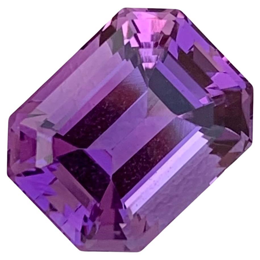 Gema suelta de amatista natural de 6.10 quilates en forma de esmeralda para joyería