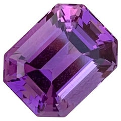 6.10 Carat Natural Loose Amethyst Emerald Shape Gem For Jewellery Making 