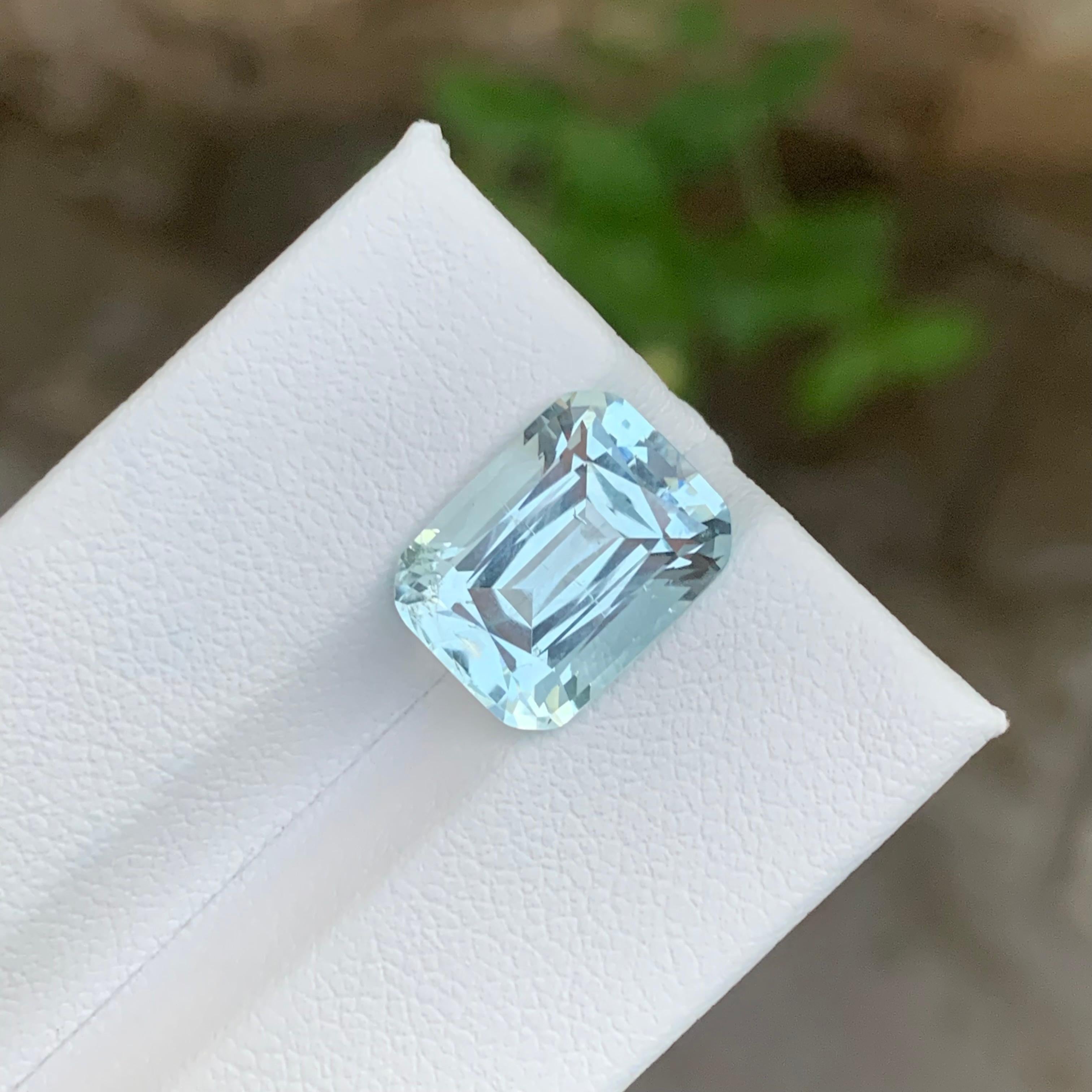 6.10 Carat Natural Loose Aquamarine Cushion Shape Gemstone (Arts and Crafts) im Angebot