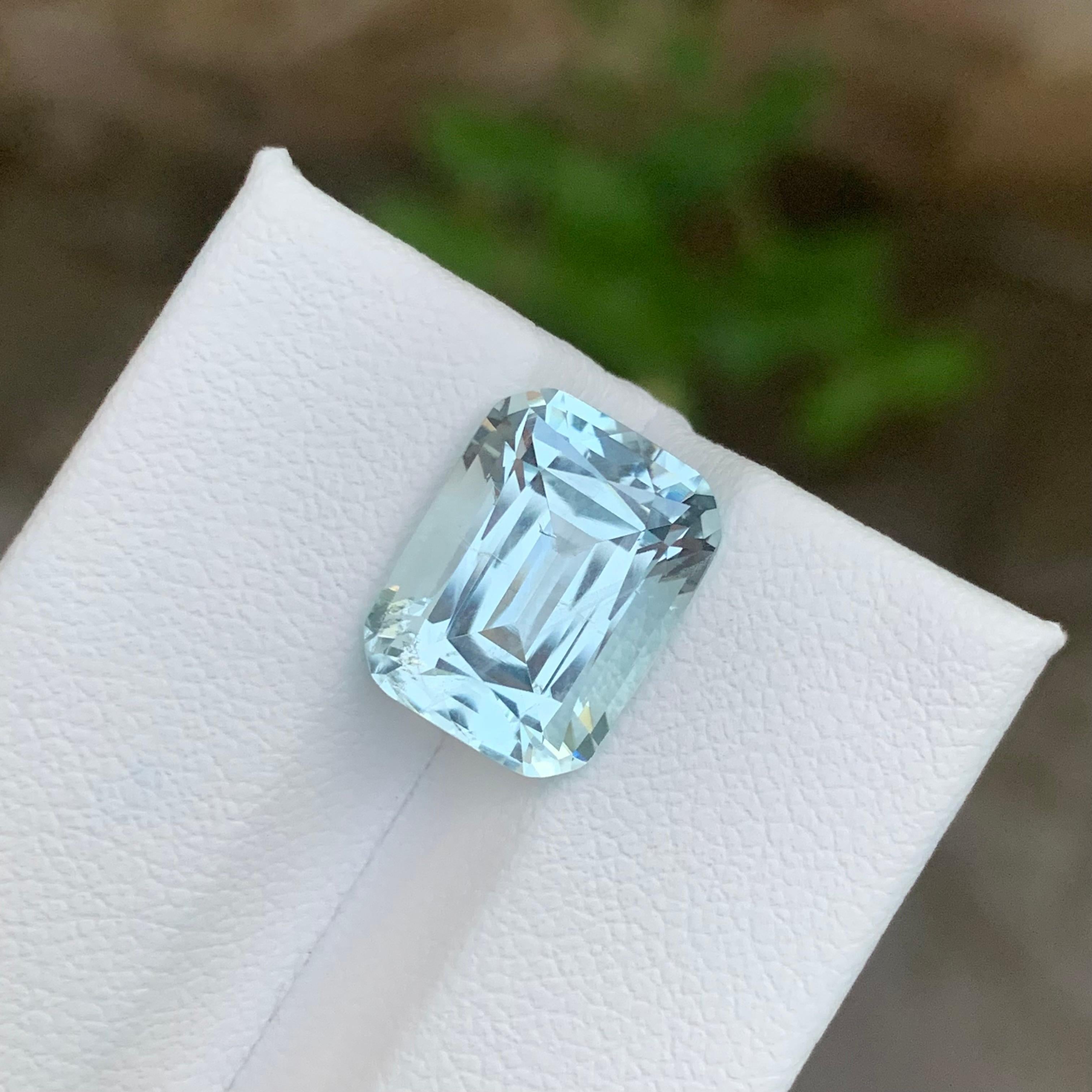 6.10 Carat Natural Loose Aquamarine Cushion Shape Gemstone (Kissenschliff) im Angebot