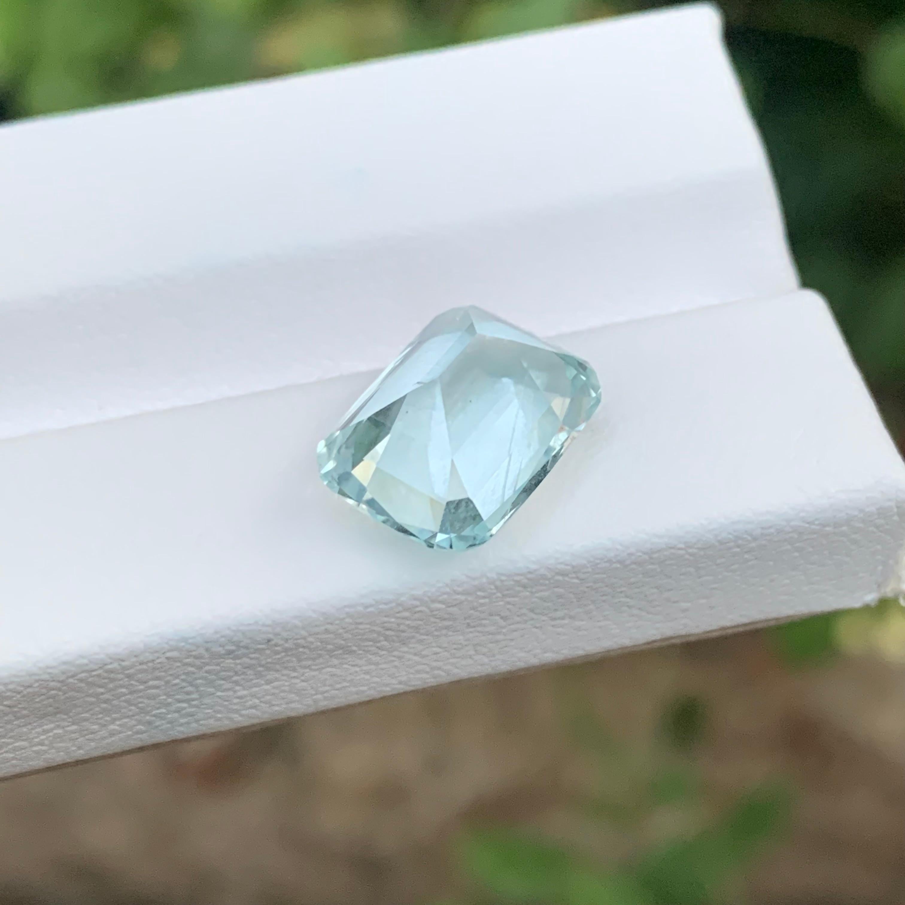 6.10 Carat Natural Loose Aquamarine Cushion Shape Gemstone im Zustand „Neu“ im Angebot in Peshawar, PK