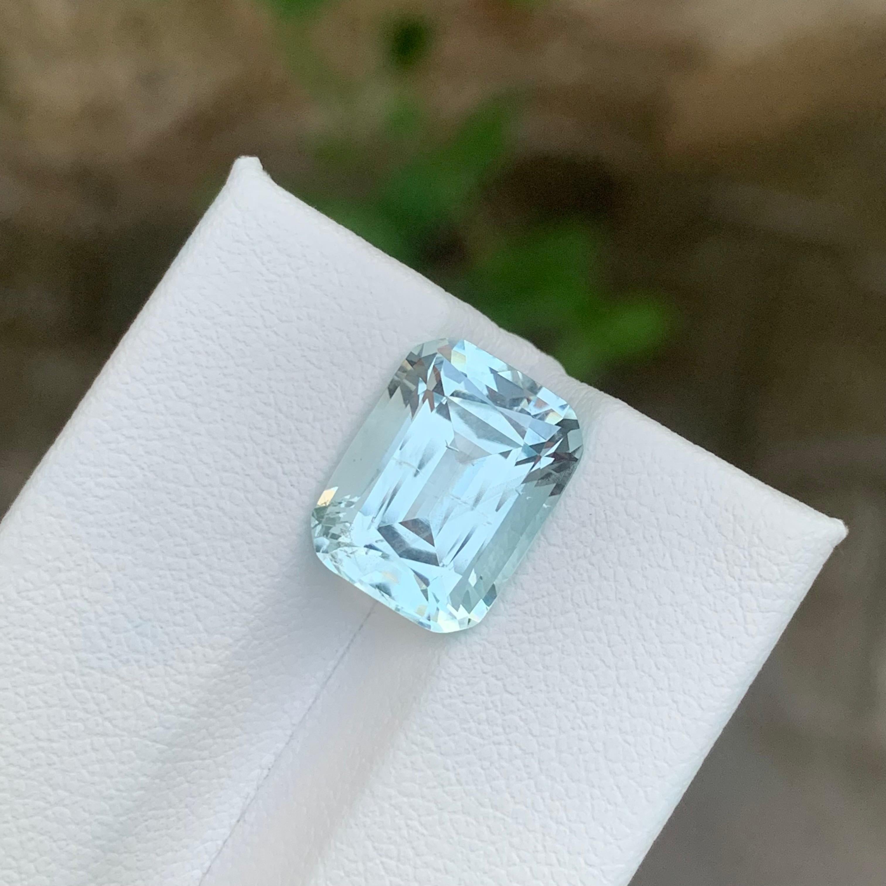 6.10 Carat Natural Loose Aquamarine Cushion Shape Gemstone im Angebot 3