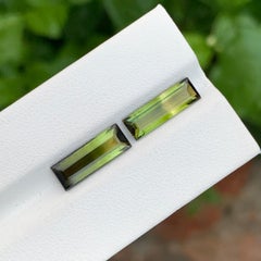 6.10 Carat Natural Loose Bi Colour Tourmaline Emerald Shape Gem For Jewellery