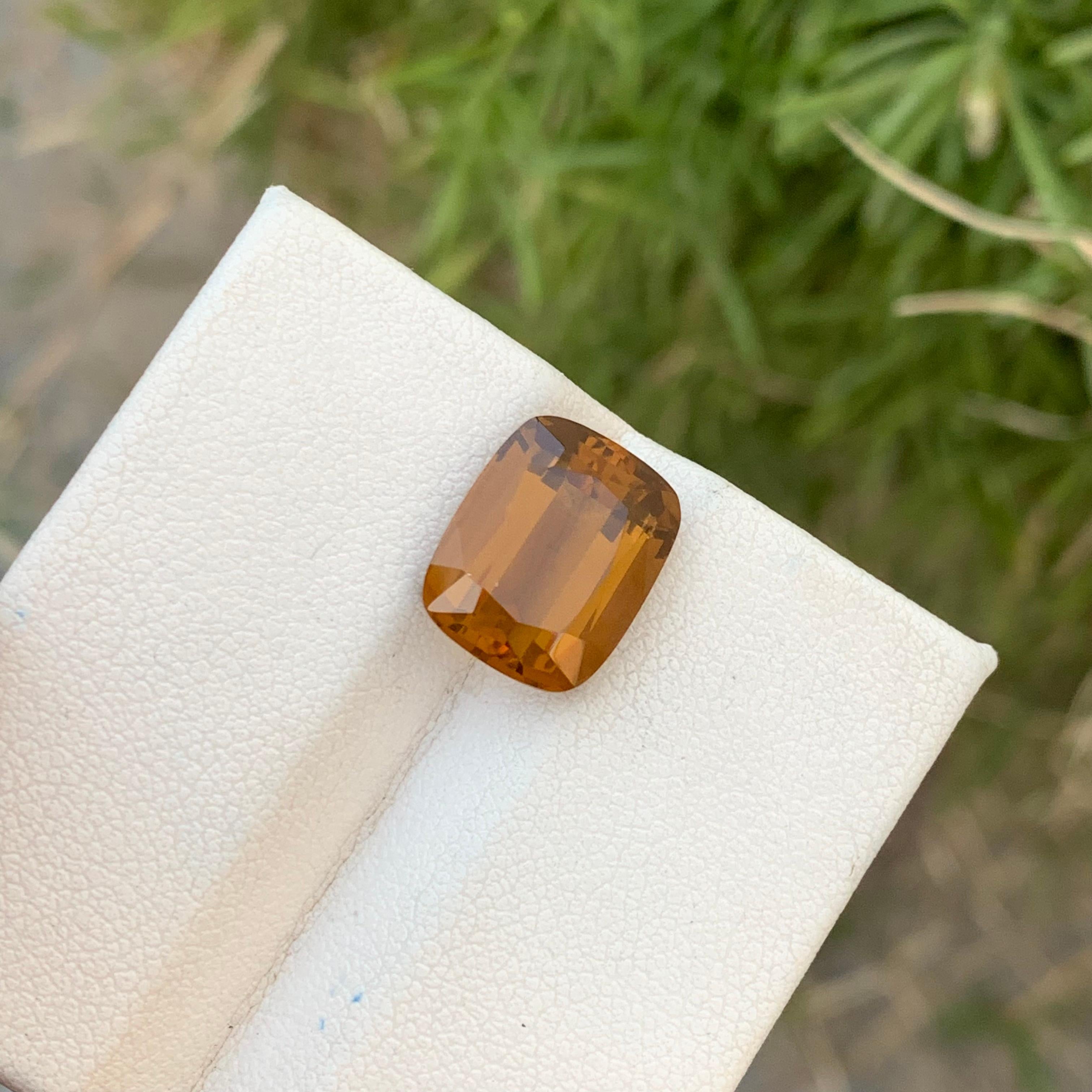 6.10 Carat Natural Loose Brown Citrine Cushion Shape Gem For Jewellery Making  For Sale 4