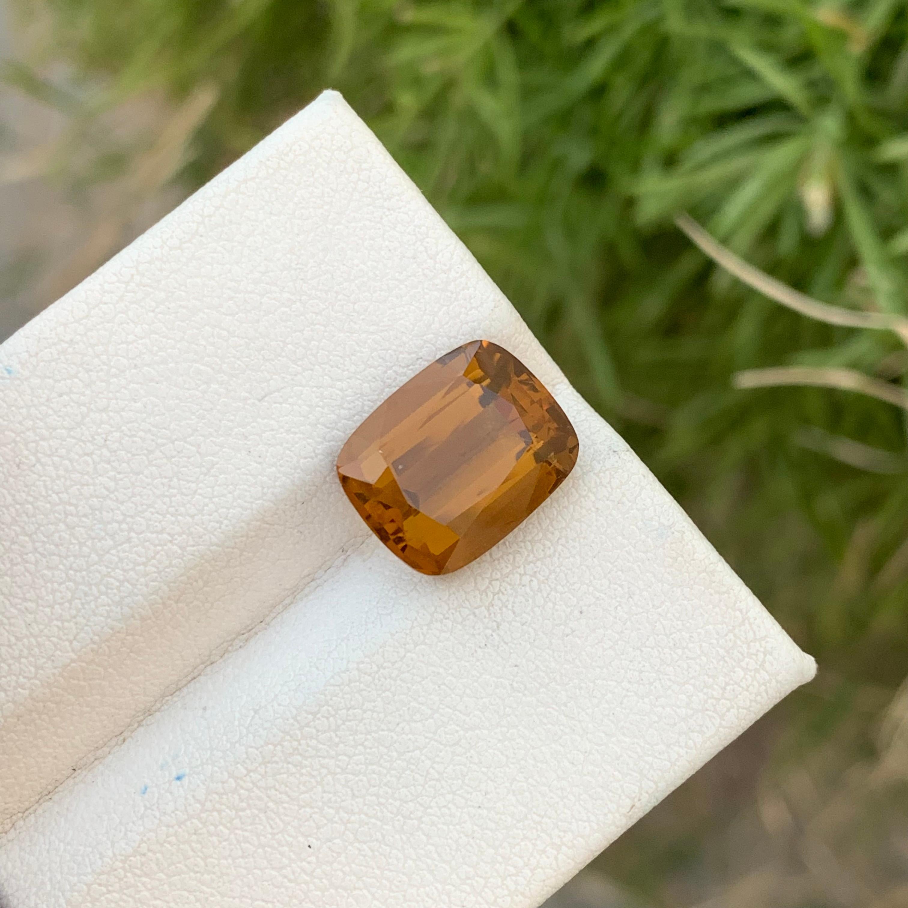 Arts and Crafts 6.10 Carat Natural Loose Brown Citrine Cushion Shape Gem For Jewellery Making  For Sale