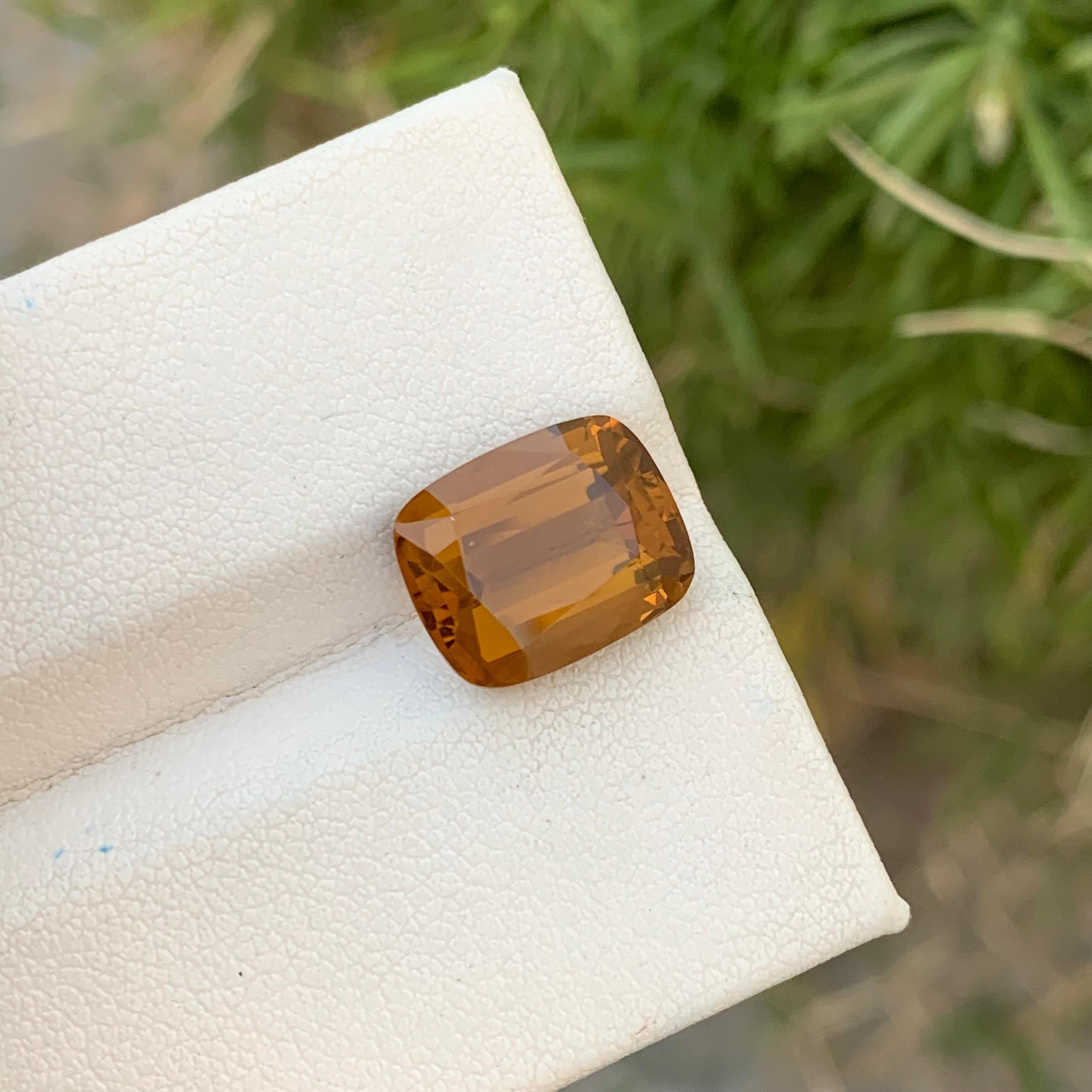 6.10 Carat Natural Loose Brown Citrine Cushion Shape Gem For Jewellery Making  In New Condition For Sale In Peshawar, PK