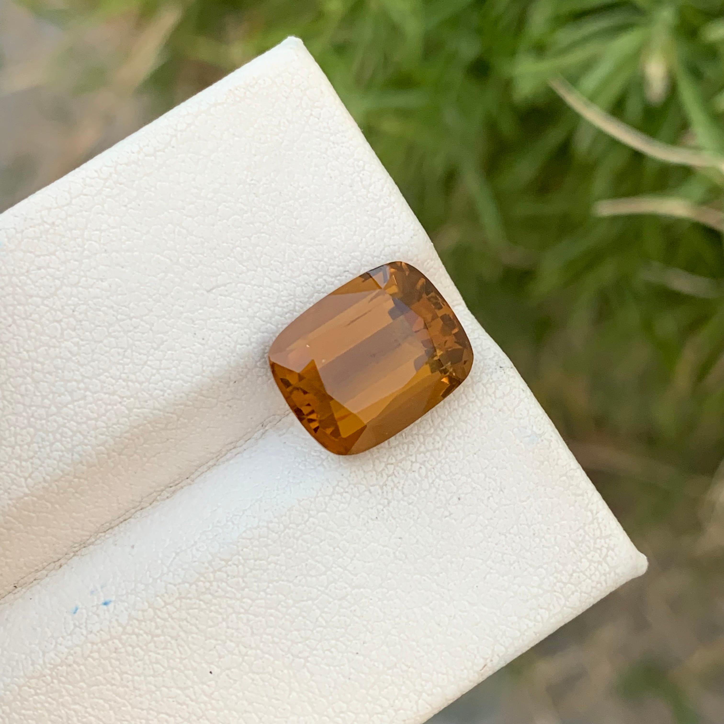 6.10 Carat Natural Loose Brown Citrine Cushion Shape Gem For Jewellery Making  For Sale 1