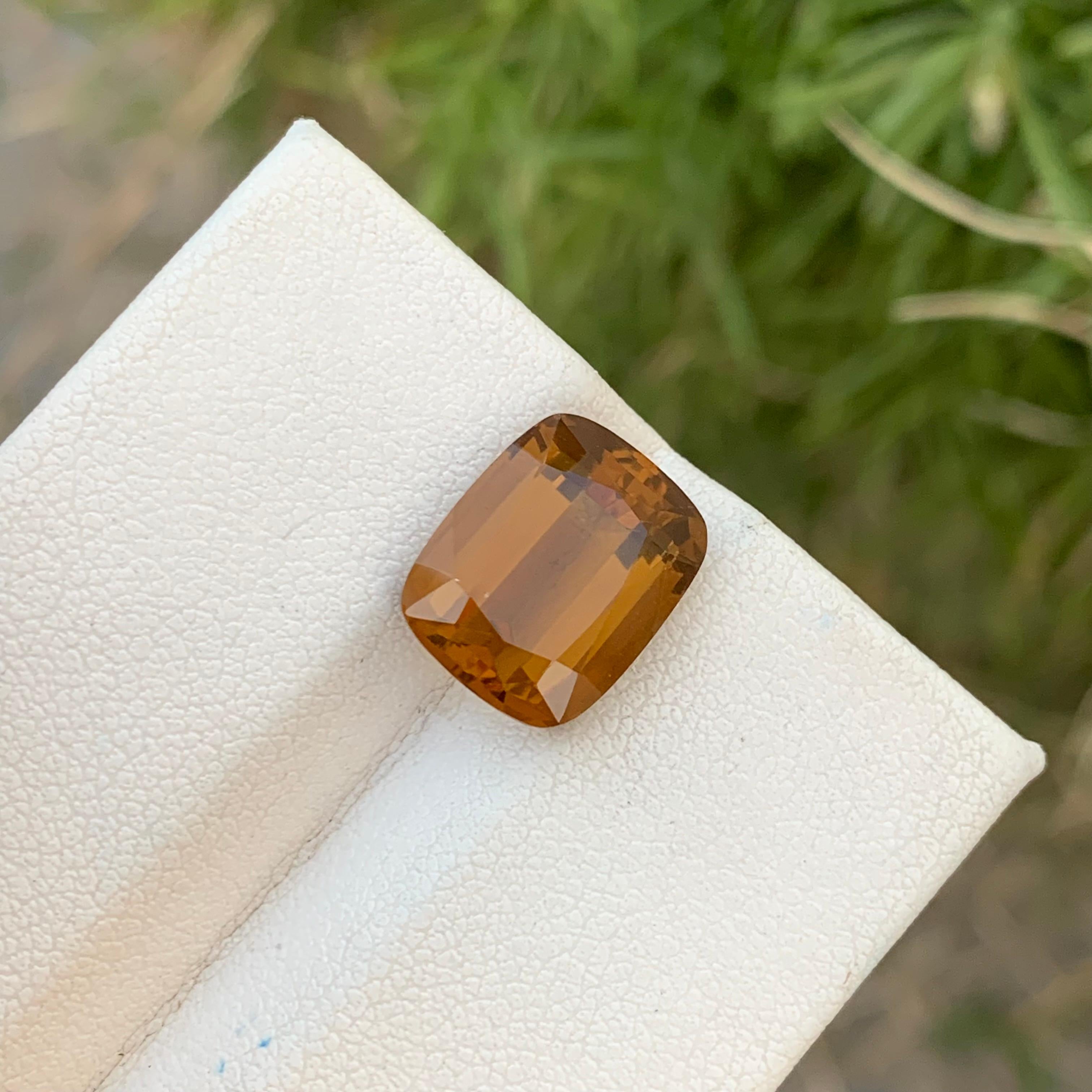 6.10 Carat Natural Loose Brown Citrine Cushion Shape Gem For Jewellery Making  For Sale 2