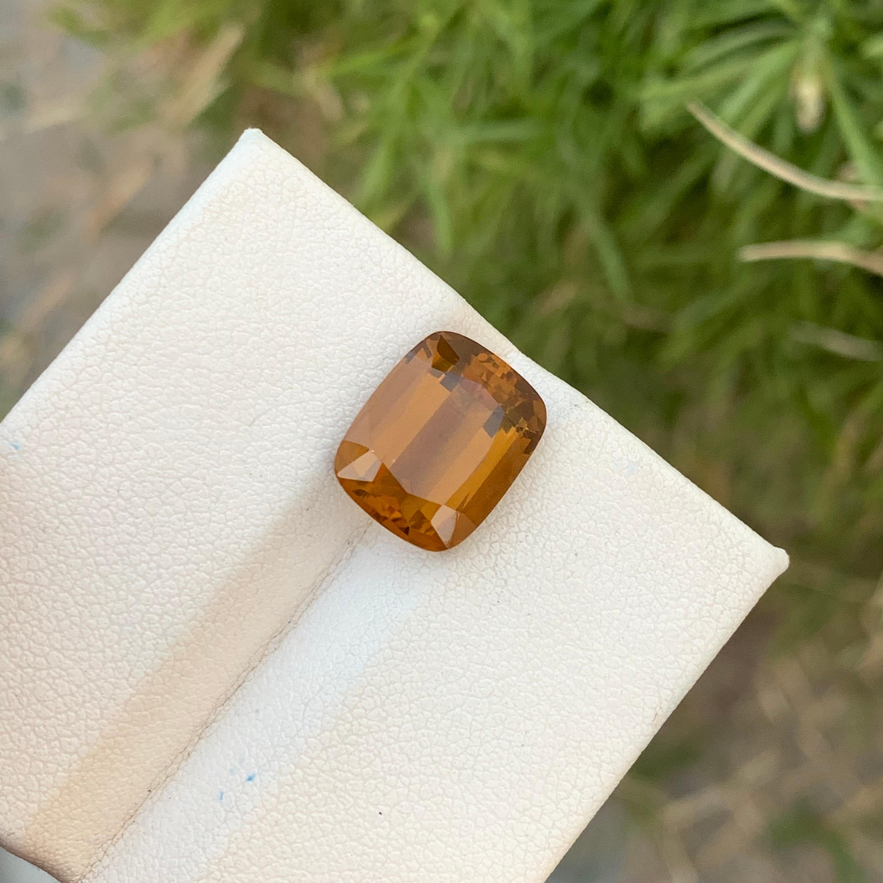 6.10 Carat Natural Loose Brown Citrine Cushion Shape Gem For Jewellery Making  For Sale 3