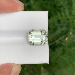 6.10 Carat Natural Loose Green Amethyst Stone Emerald Cut Brazilian Gemstone