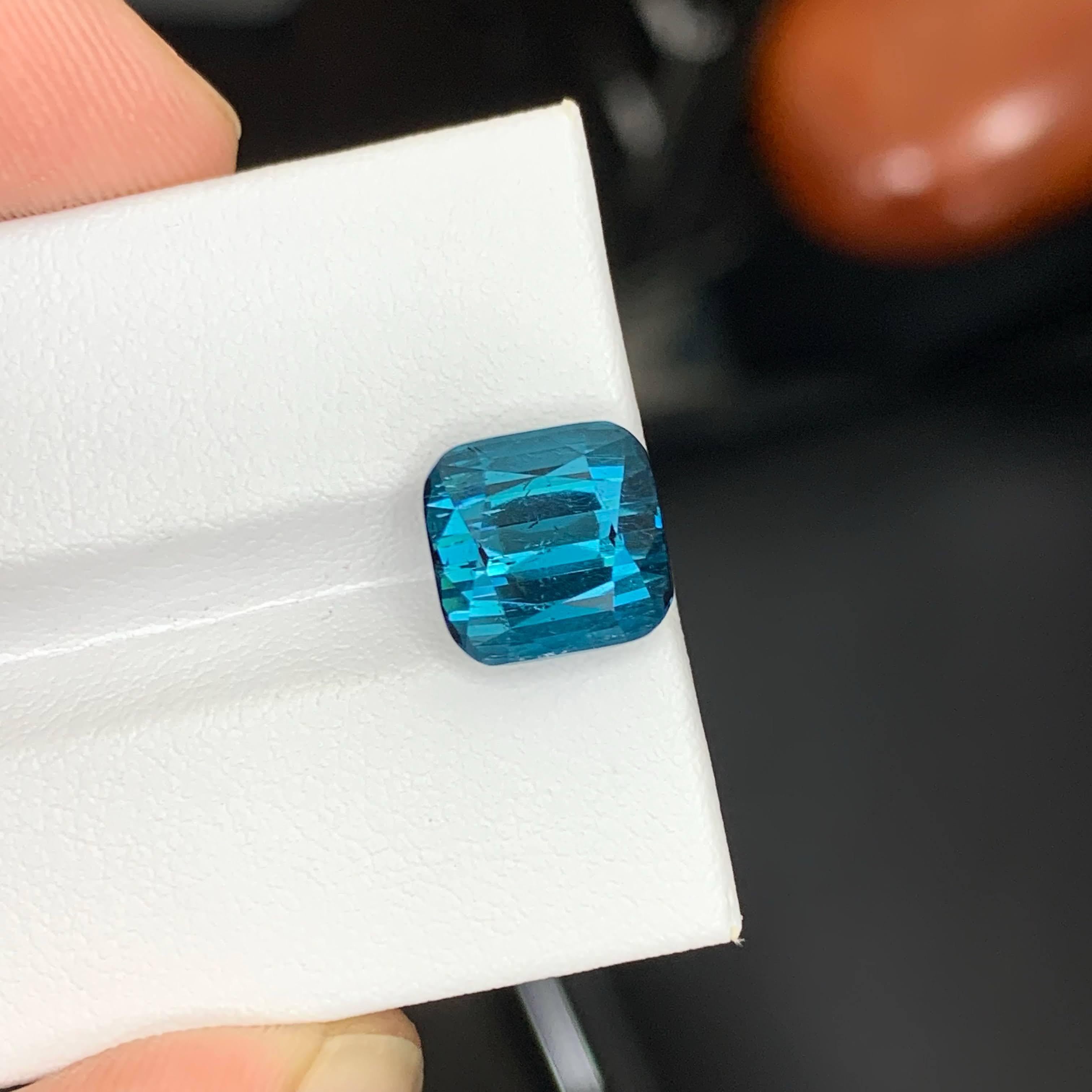 da uomo o donna 6.10 carati di tormalina blu Lagoon naturale sfusa con taglio a cuscino Gemma afgana in vendita