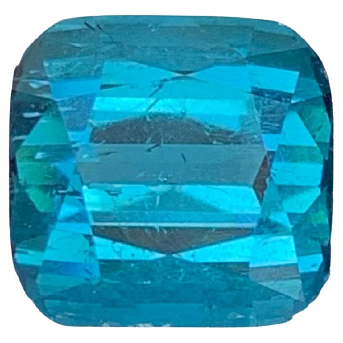 6.10 Carat Natural Loose Lagoon Blue Tourmaline Cushion Cut Afghan Gemstone (pierre précieuse afghane)
