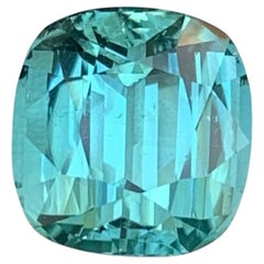 6.10 Carat Natural Loose Seafoam Tourmaline Cushion Shape Gemstone
