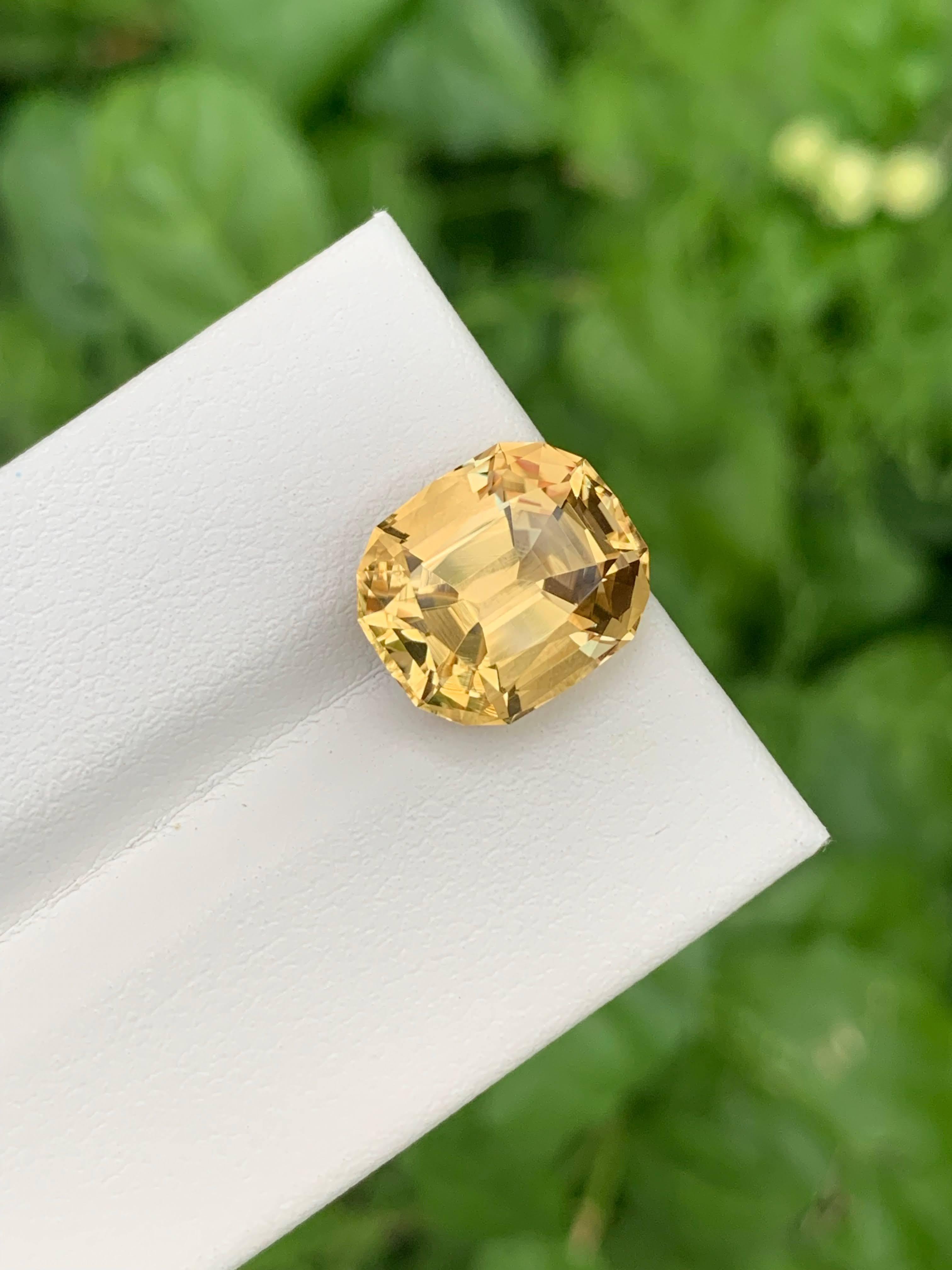 6,10 Carati Nature Sciolto Giallo Dorato Citrino Taglio Cuscino Gemma Africana in vendita 5