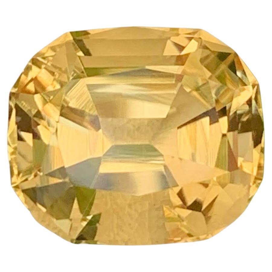 6.10 Carat Natural Loose Yellow Golden Citrine Cushion Cut African Gemstone (pierre précieuse africaine)
