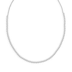 6.10 Carat Natural Pear Diamond Graduated Riviera Necklace 18K White Gold