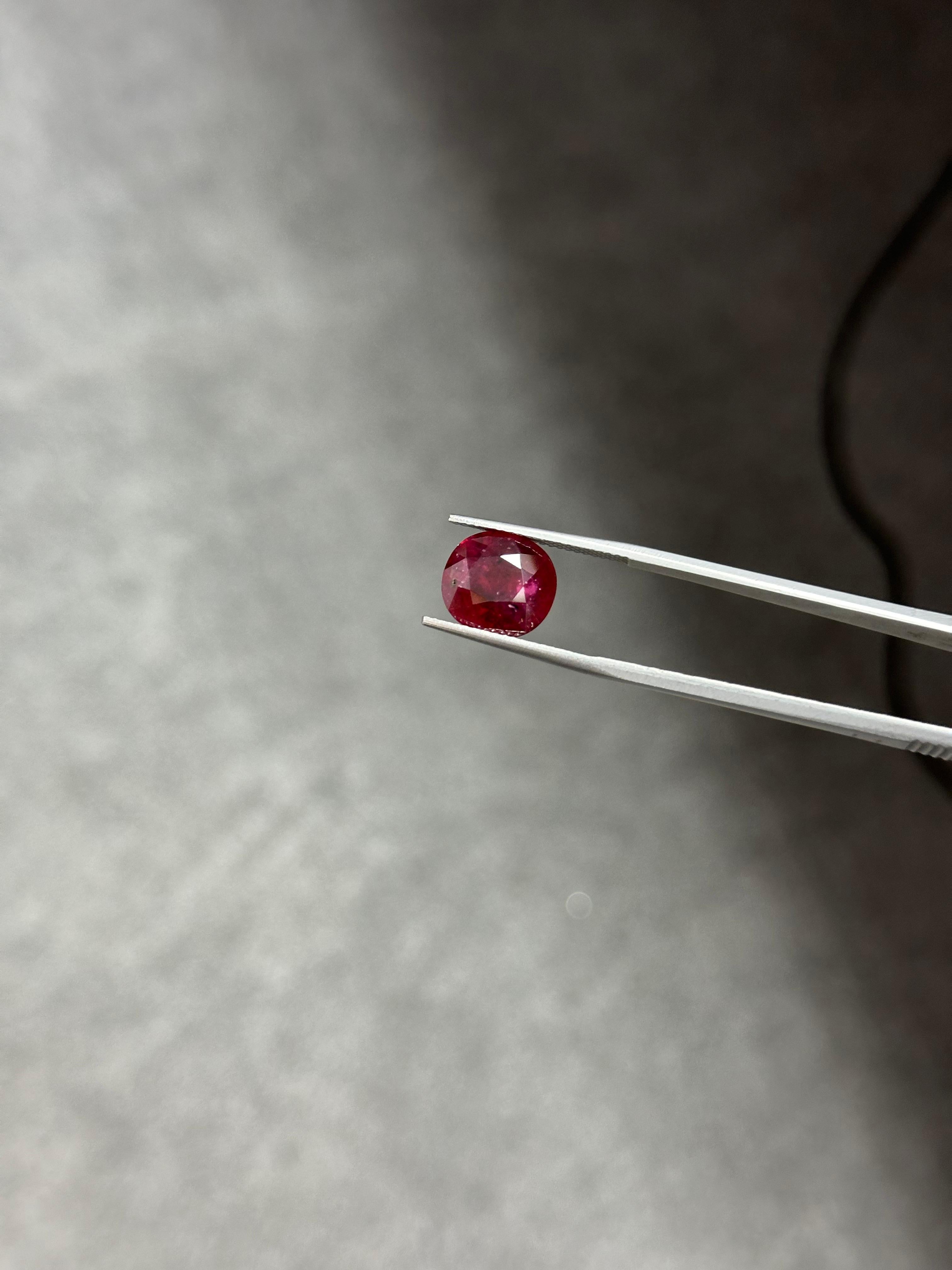 Women's or Men's 6.10 Carat oval shape Ruby